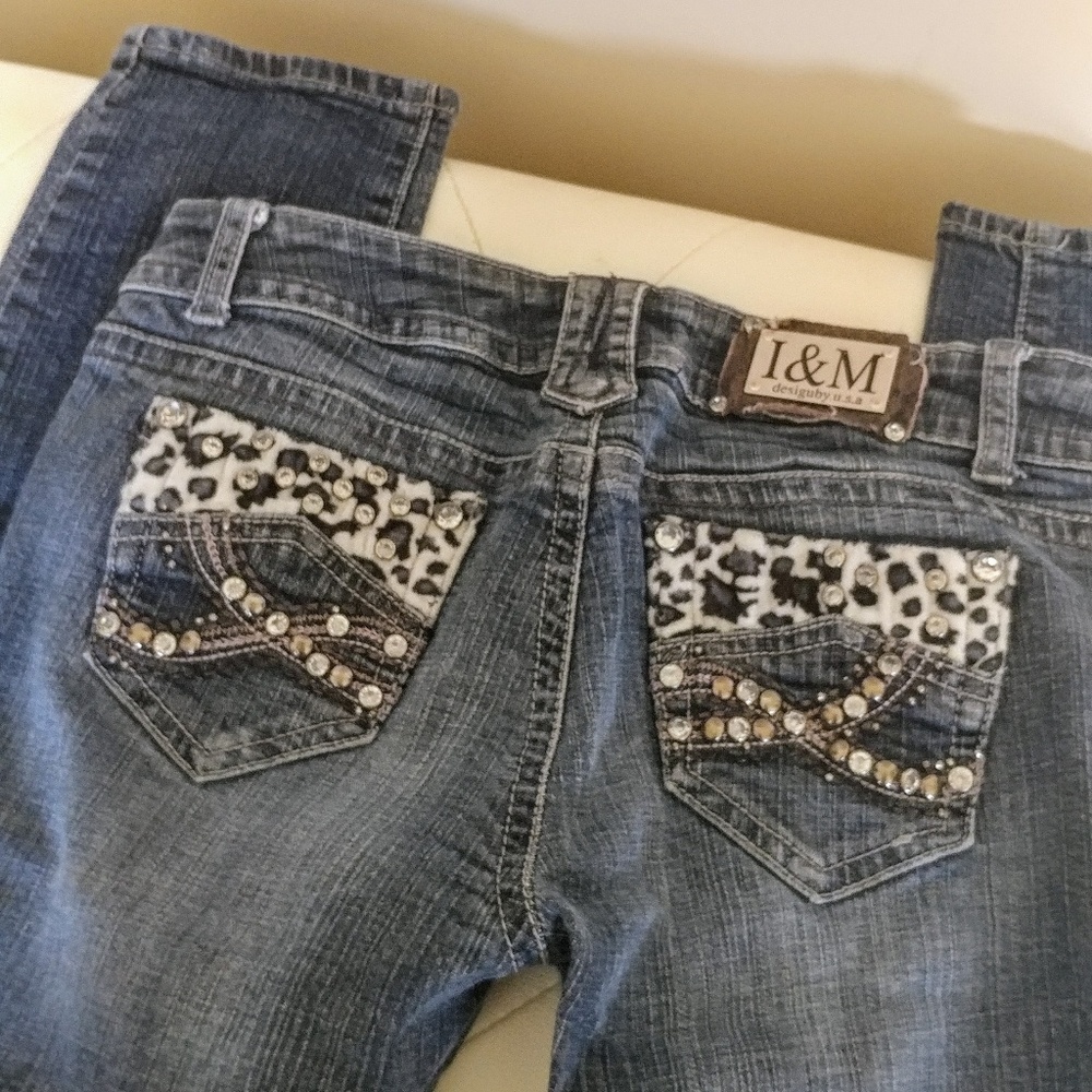 28" Bling embellished cowgirl skinny jeans